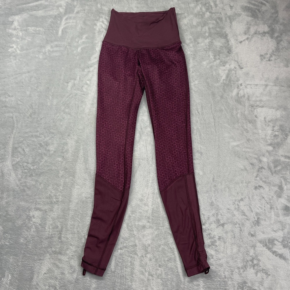 Lululemon Leggings Womens 4 (20x30) Raspberry Star Pixel Sweaty Endeavor Tight